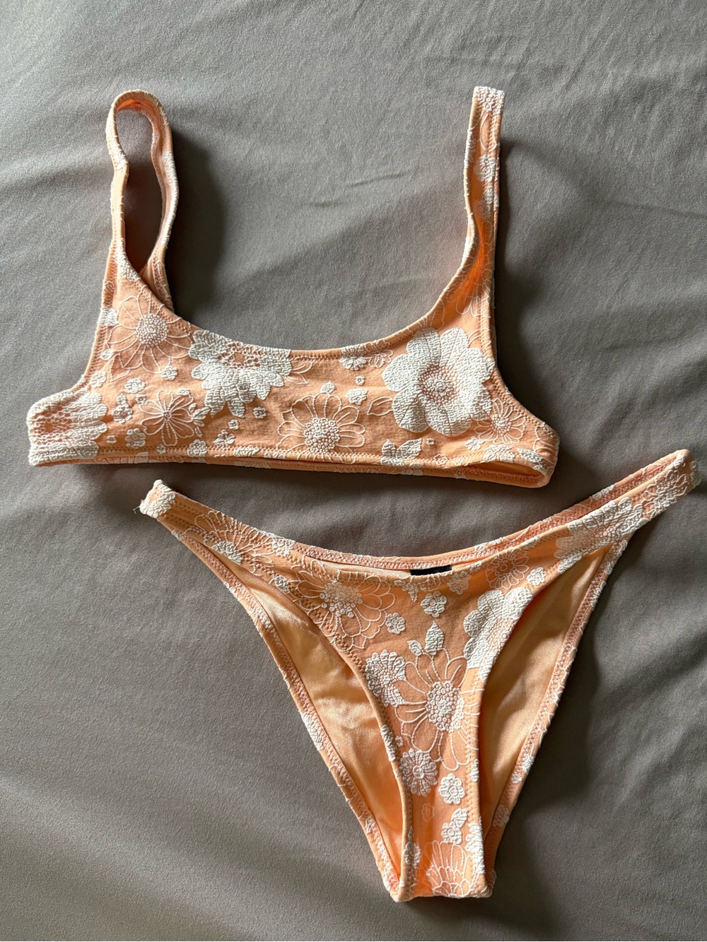 TRIANGL Peach Floral Cheeky Bikini